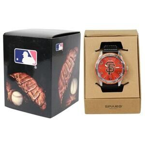 MLB Giants Watch Men's Gambit Style Jewelry Wrist Band San Francisco Orange New